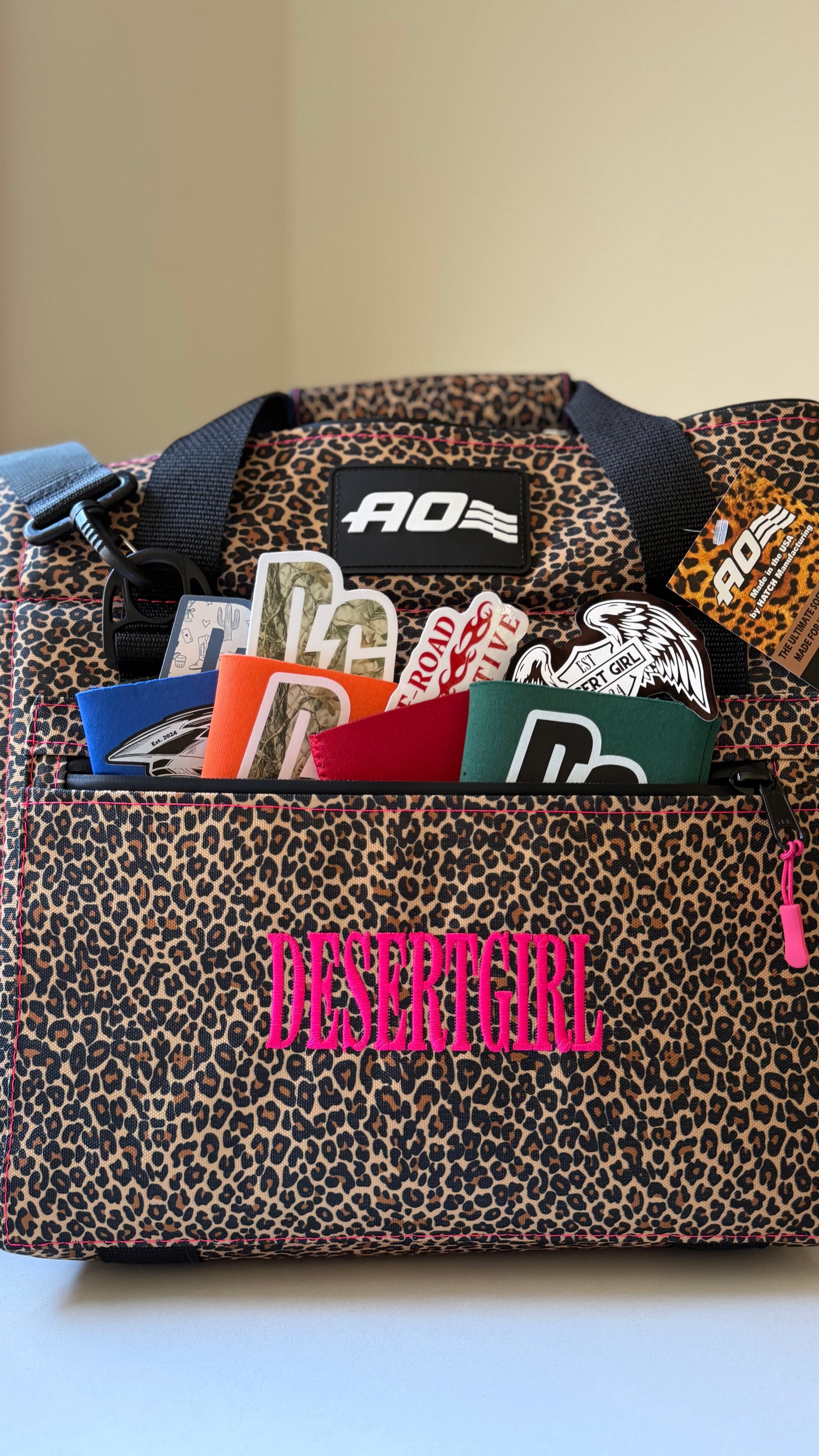 DESERT GIRL x AO COOLERS LEOPARD CAN COOLER - USA + WOMEN MADE