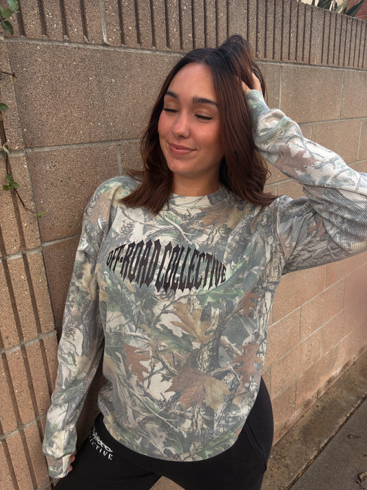 Off-Road Collective Metal Wrap Camo Waffle Knit Long Sleeve