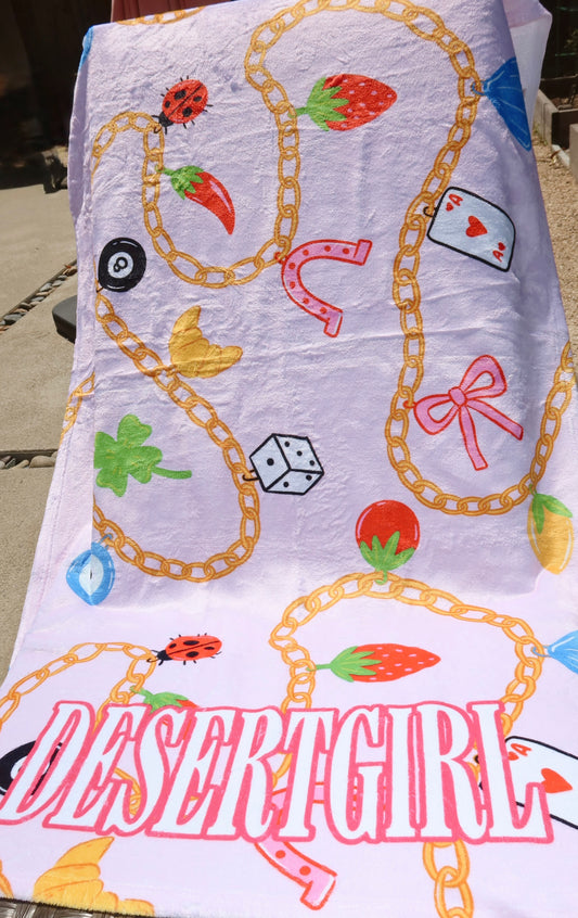 Lucky Charms Desert Girl Beach Towel
