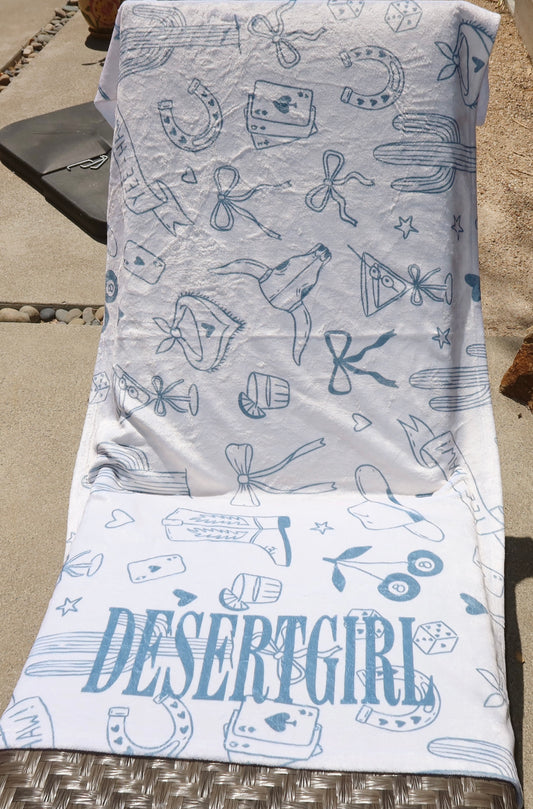 Cowgirl Blues Desert Girl Beach Towel
