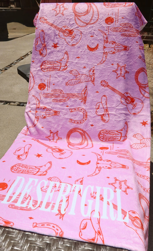 Western Icon Desert Girl Beach Towel