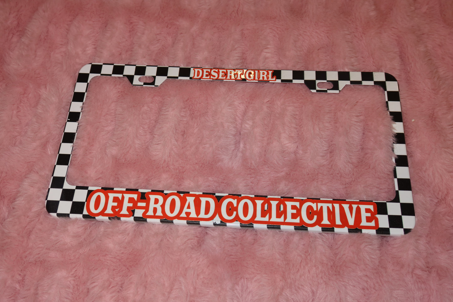 Checkered License Plate Frame
