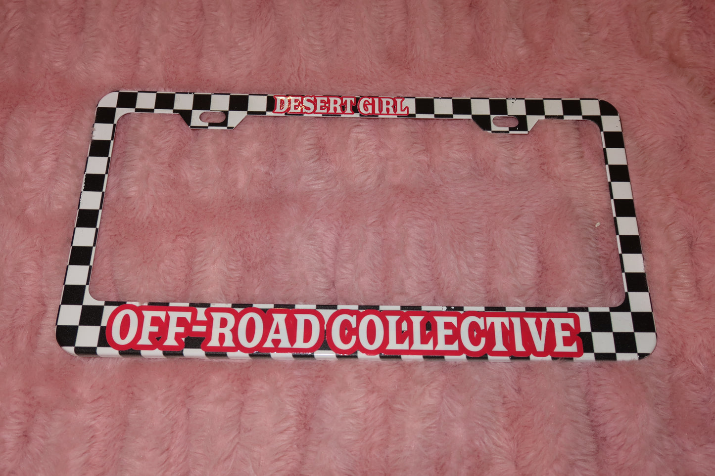 Checkered License Plate Frame