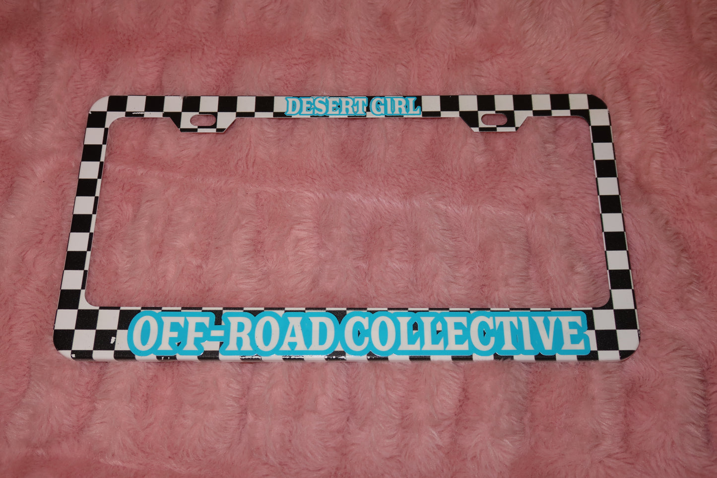 Checkered License Plate Frame