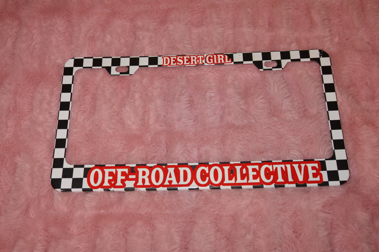 Checkered License Plate Frame