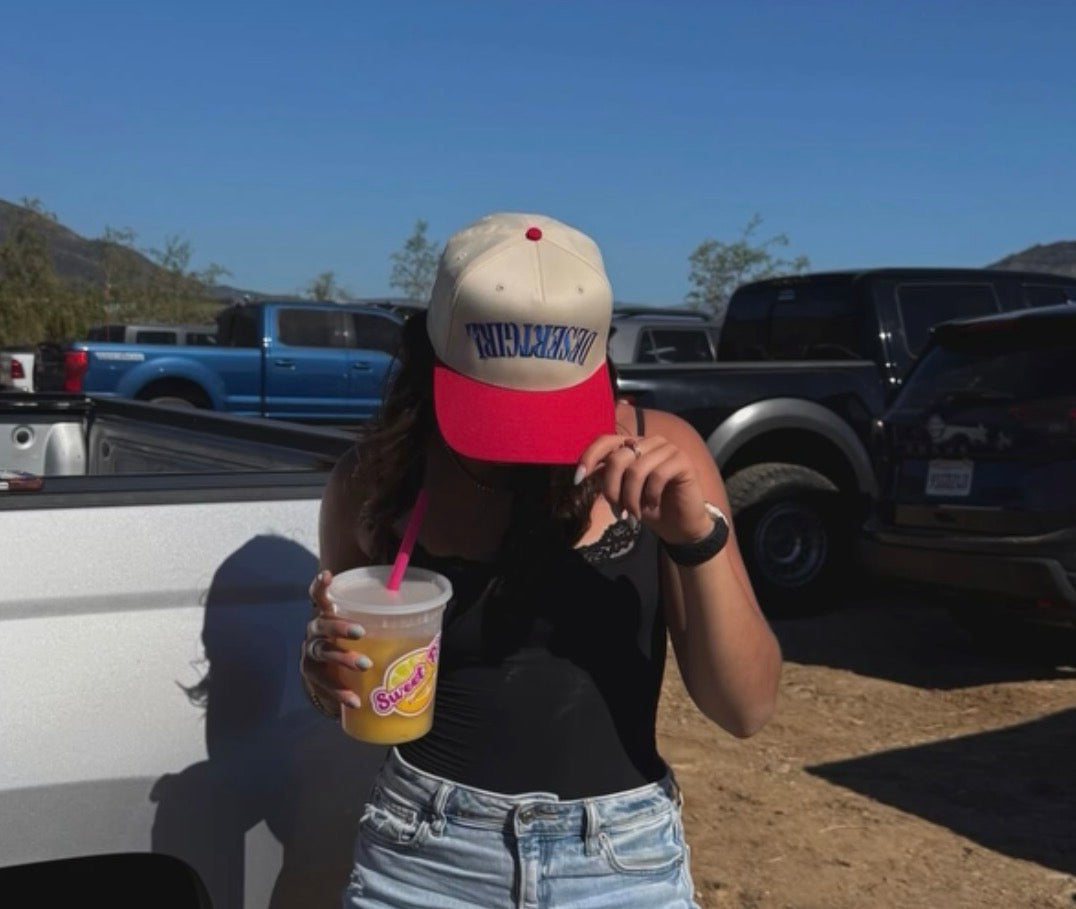 DESERT GIRL Upside Down Canvas Trucker Hat - RWB
