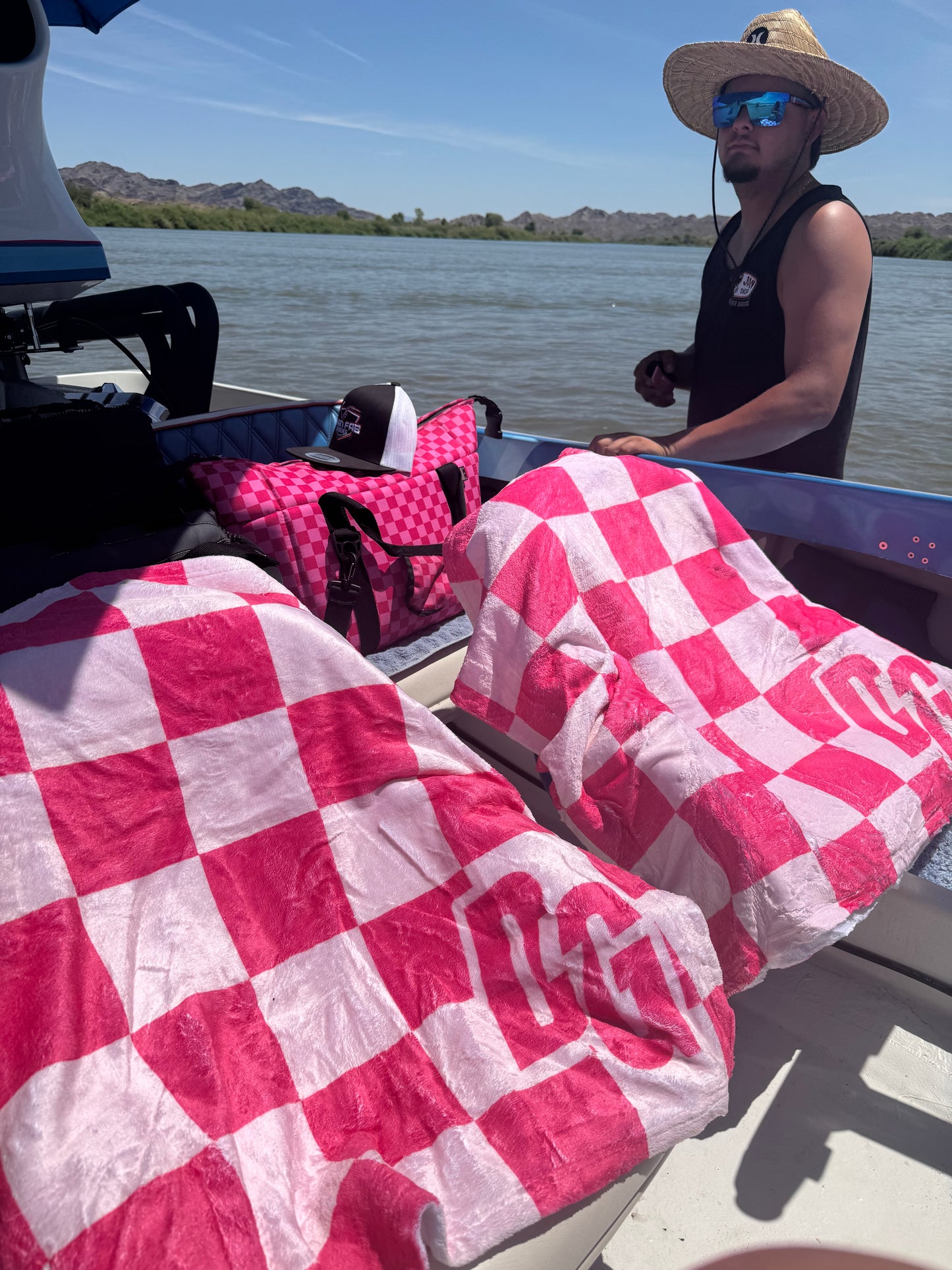 DG Beach Towel - PINK Checkered