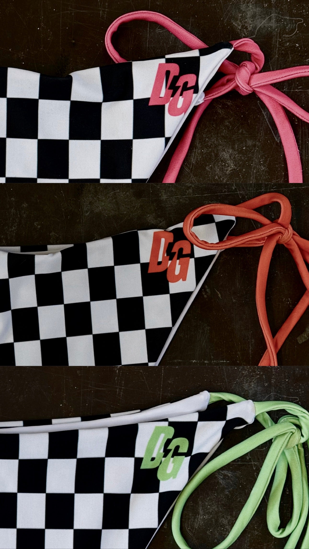 DG Checkered Triangle Bikini BOTTOMS