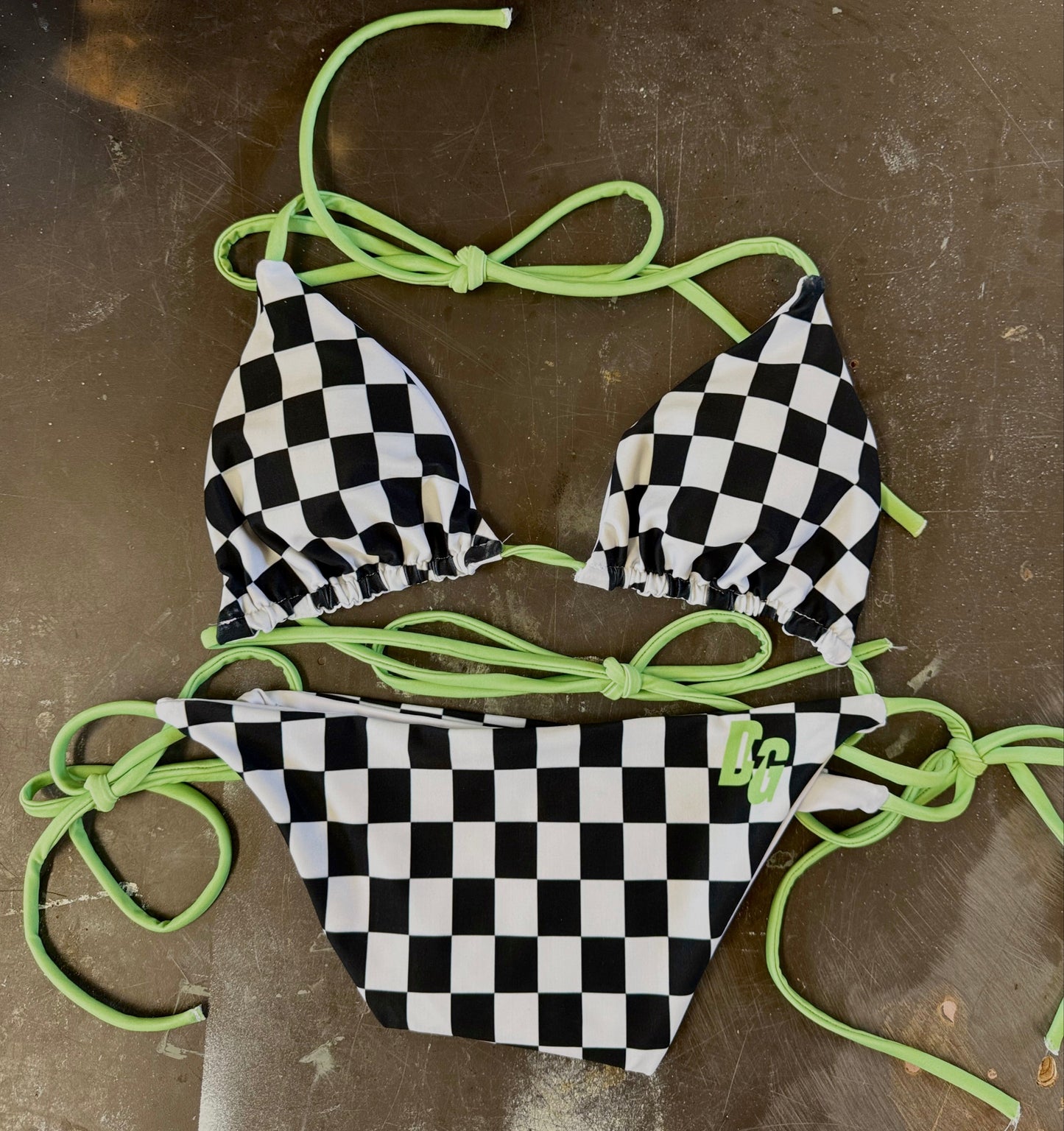 DG Checkered Triangle Bikini TOPS