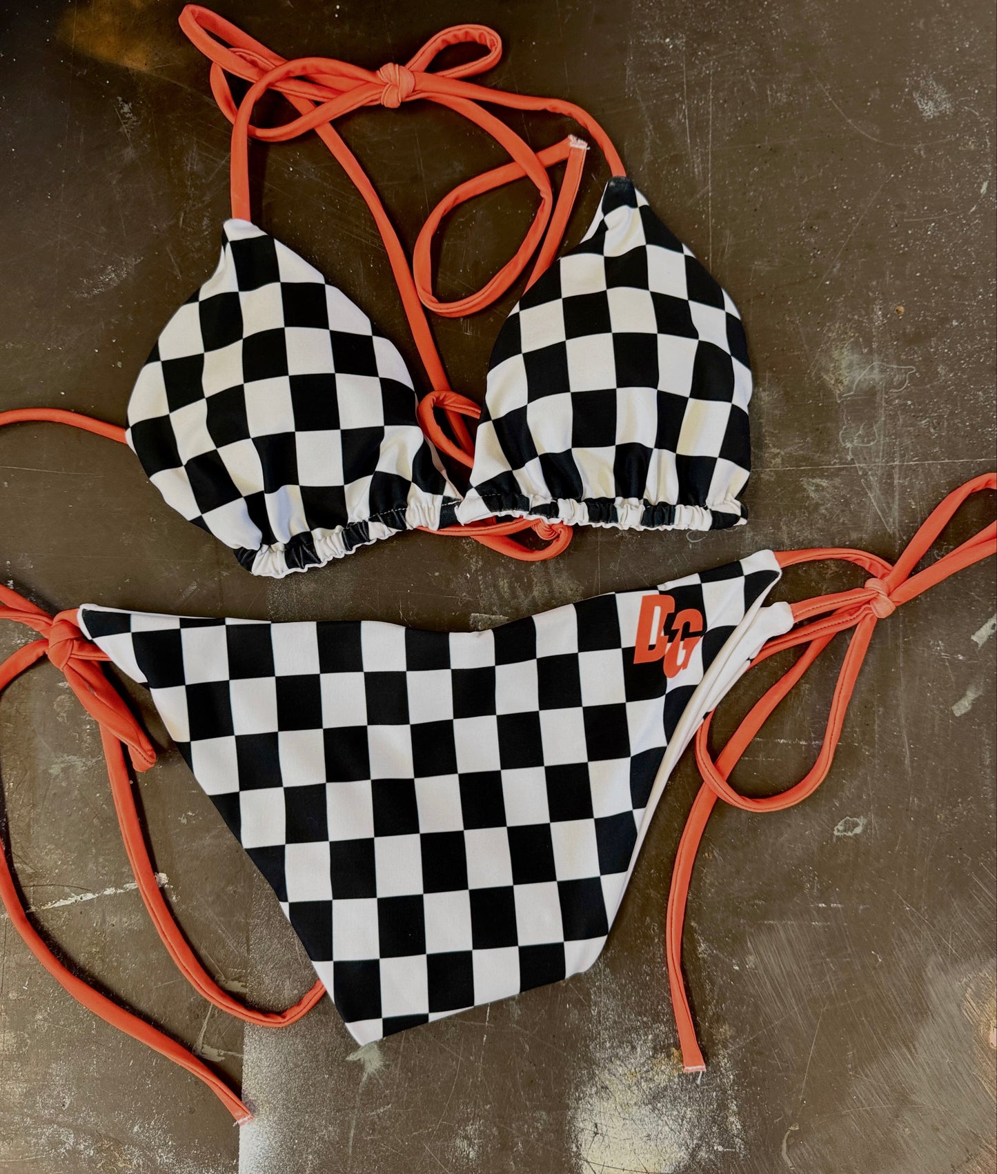 DG Checkered Triangle Bikini TOPS
