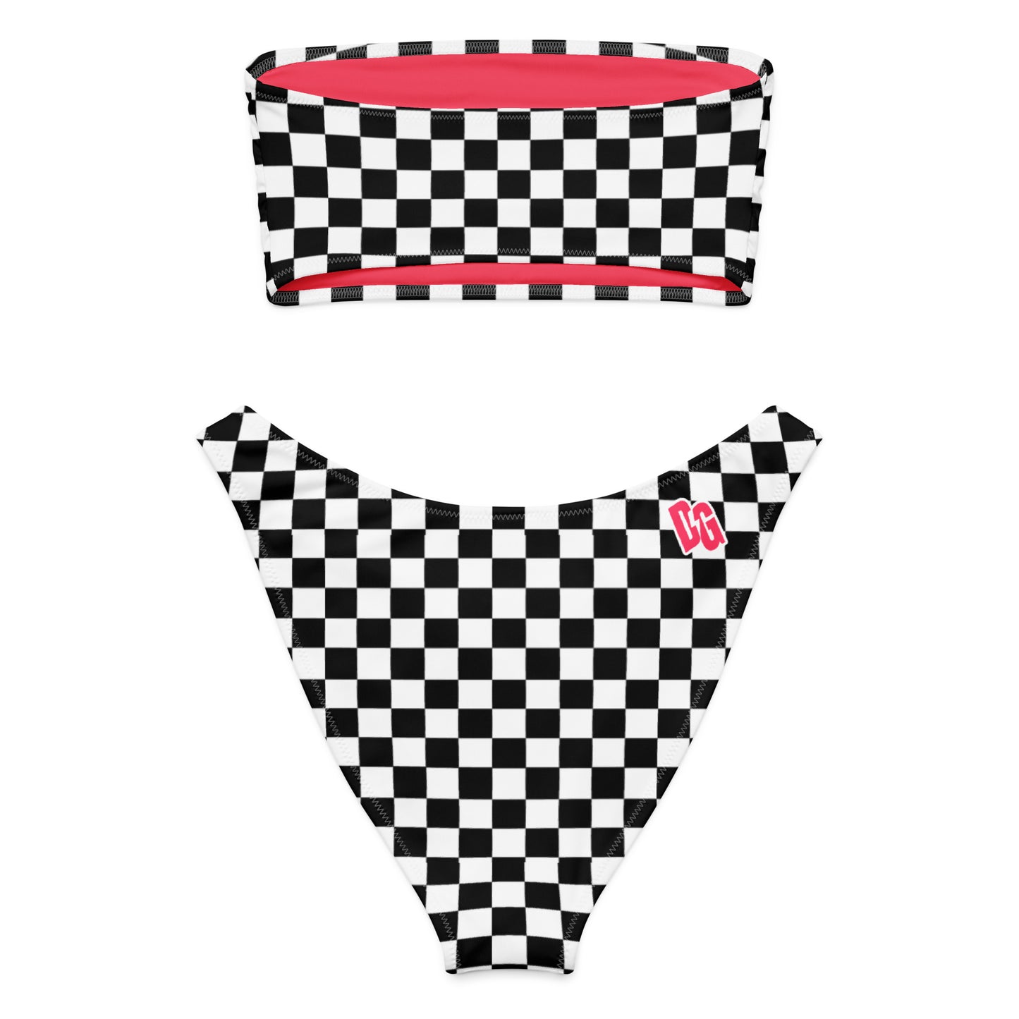 Desert Girl  Checkered Bandeau Bikini Set
